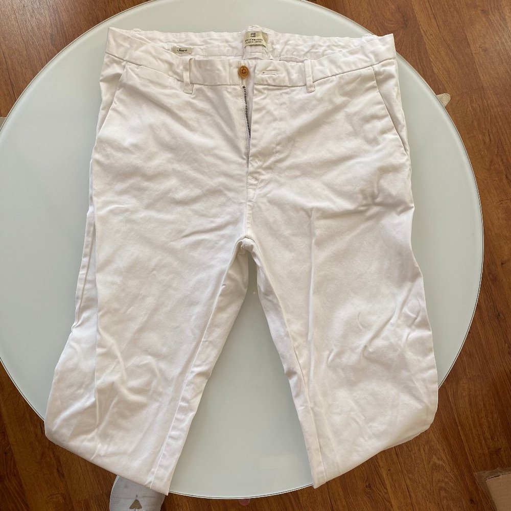 Scotch & Soda White Lightweight Chino Pant